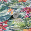 Roll of Bright Florals and Palm Leaves Wallpaper
