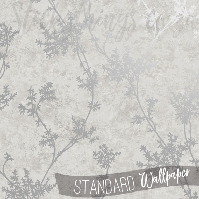 Taupe Growing Flowers Concrete Wallpaper up close