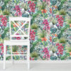 Tropical Orchid Wallpaper on a wall