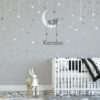 Personalised Elephant Moon Wall Sticker in a Baby Nursery
