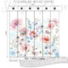 Size and Exact Graphics of Blue and Pink Floral Wall Mural