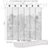 Size and Exact Graphics of Handdrawn Grey Cityscape Wall Mural