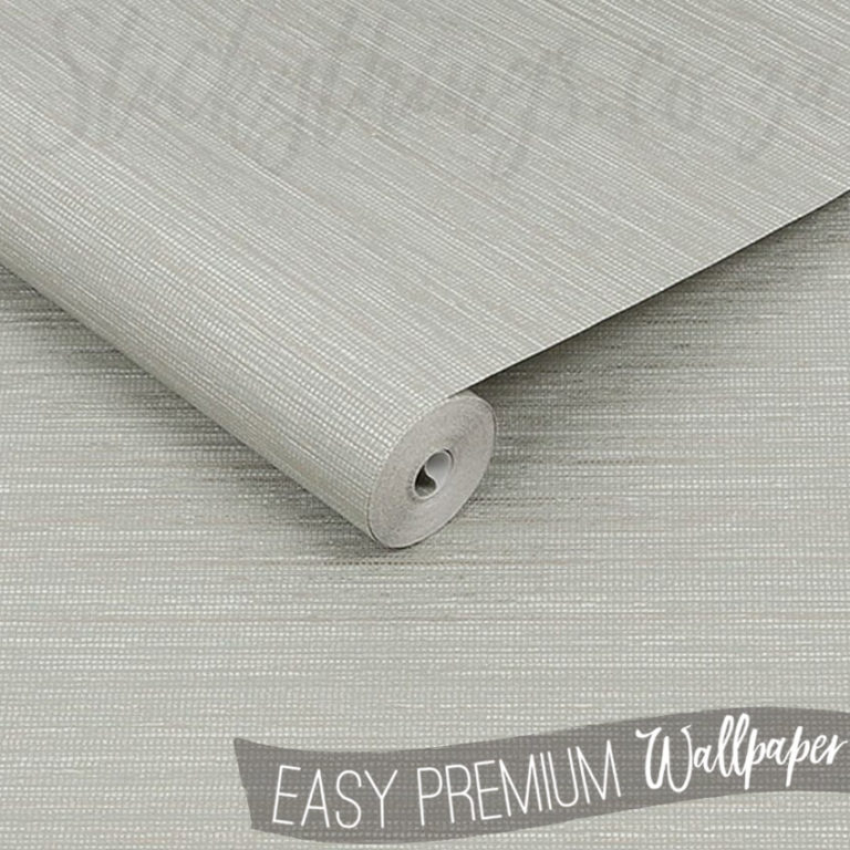 Roll of Luxury Sage Grasscloth Silver Metallic Wallpaper