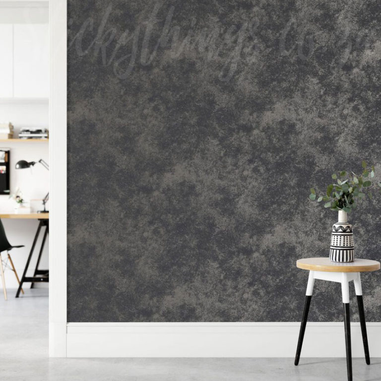 Onyx Concrete Wallpaper on a wall
