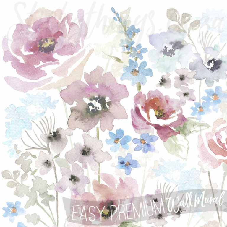 A close up of Wild Flowers Wallpaper Mural