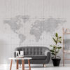 World Map Lines Wall Mural on a wall