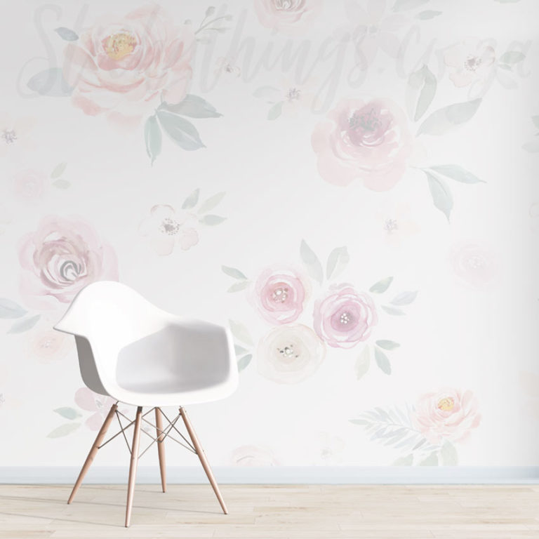 Amahle Floral Wall Mural on a wall