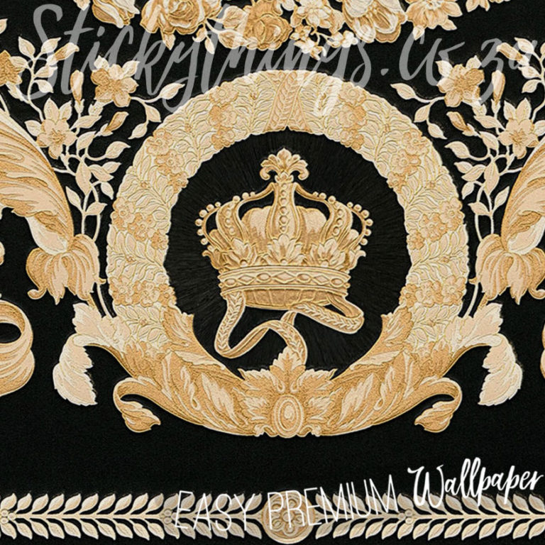 A close up of Black Barocco Wallpaper