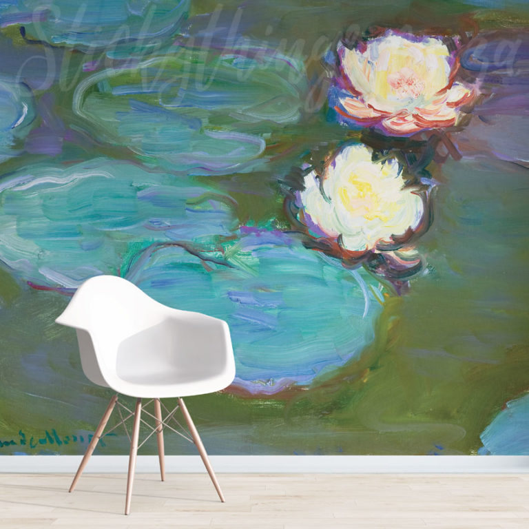 Monet's Water Lilies Mural on a wall