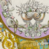 A close up of Multi-coloured Versace Plates Wallpaper