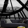 Orsay Clock Wall Mural on a living room wall