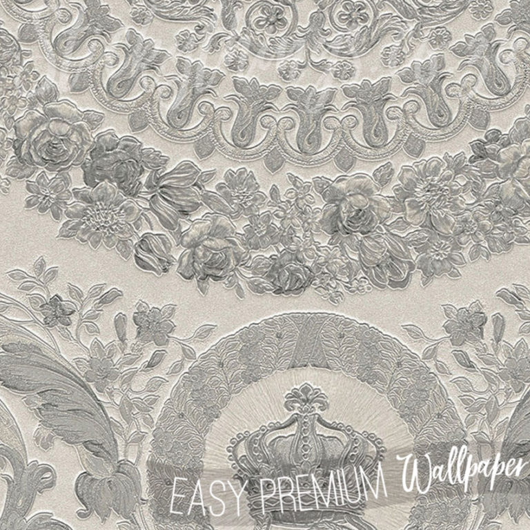 Versace Roses and Crown Wallpaper up close