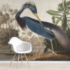 Vintage Heron Wall Mural on a wall