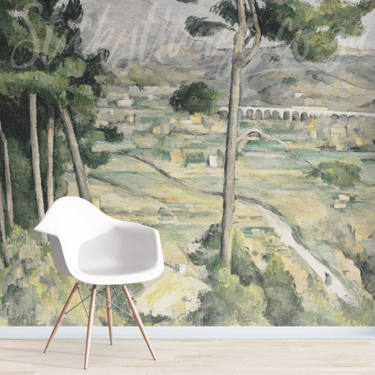 Cezanne's French Landscape Mural on a wall