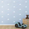 White Cloud Pattern Wall Stickers on a blue wall