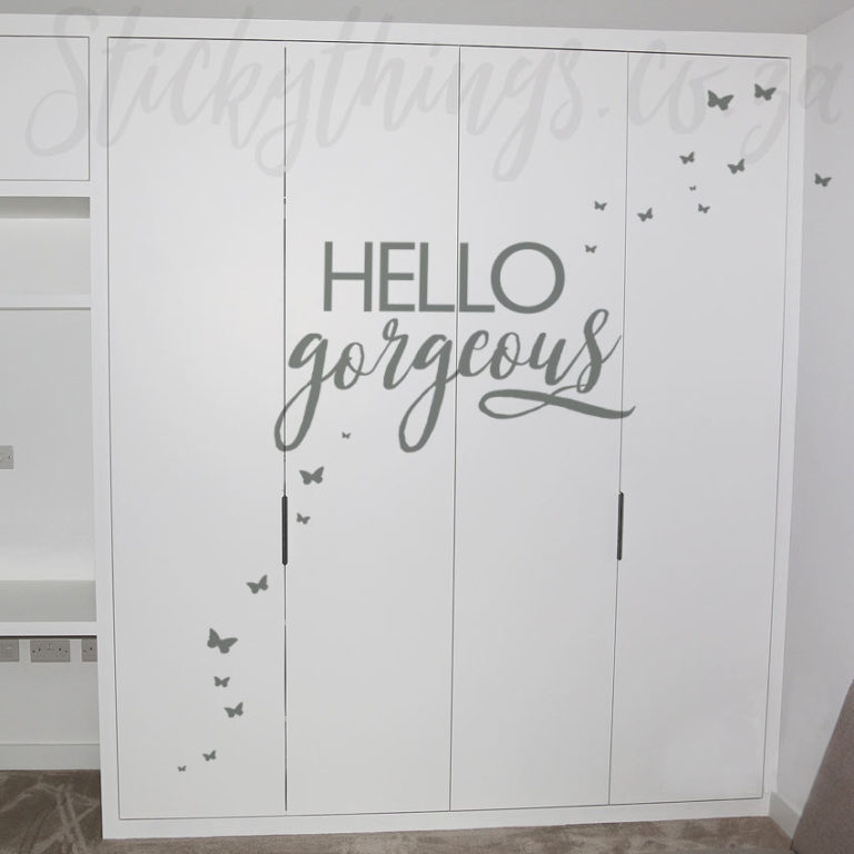 Dressing Room Quote Wall Decal on a wardrobe