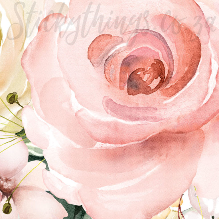 A close up of Large Watercolour Roses Wall Decal
