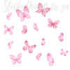 A sheet of Pink Painted Butterfly Decals