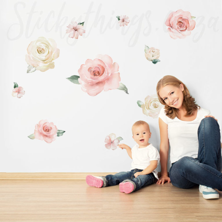 Rosanna Floral Wall Decals on a wall
