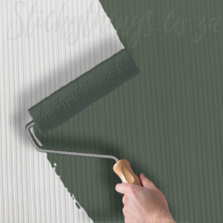 Thin Striped Texture Wallpaper on a wall being painted.