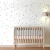 Mini Muted Confetti Wall Vinyl Dots on a nursery wall