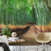 Bamboo Grove Wall Mural in a lounge