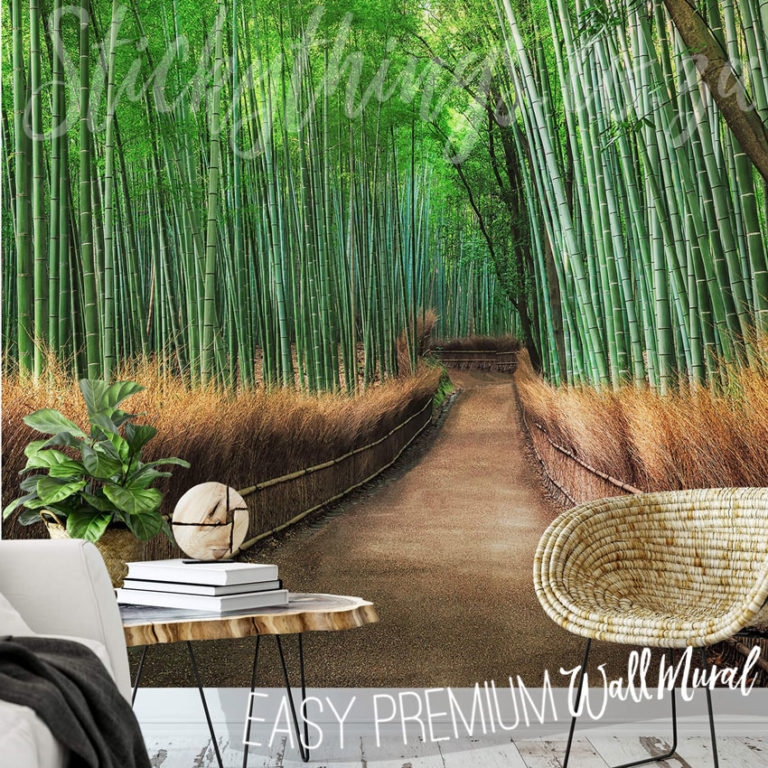 Bamboo Grove Wall Mural in a lounge
