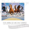 Size and Exact Graphics of Galloping Horses in the Sea Wallpaper Mural