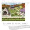Size and Exact graphics of Girls Horse Riding Farm Wallpaper Mural