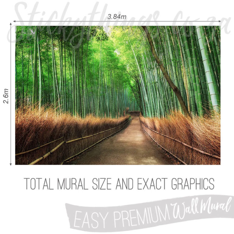 Size and Exact Graphics of Kyoto Bamboo Trees Wallpaper Mural