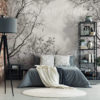 Monochrome Branches Wall Mural on a bedroom wall