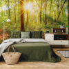 Morning Forest Wall Mural on a bedroom wall