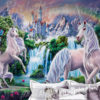 A close up of Unicorn Rainbow Wall Mural