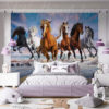 Wild Horses Wall Mural on a wall