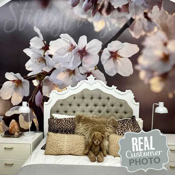 Blossoms Photo Wallpaper Mural on a bedroom wall