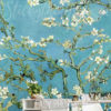 Floral Blossom Painting Mural on a wall