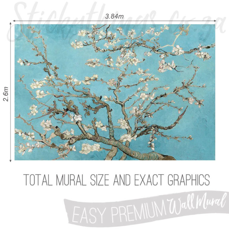 Size and Exact Graphics of Van Gogh Flower Branch Wallpaper Mural