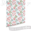 A sheet of Linen Floral Blue Wallpaper