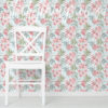Painted Florals Wallpaper on a wall