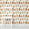 Retro Autumn Leaves Wallpaper on a wall