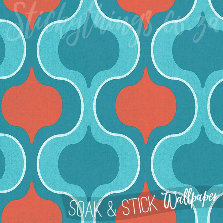 A close up of Scrubbable Teal Orange Squeeze Wallpaper