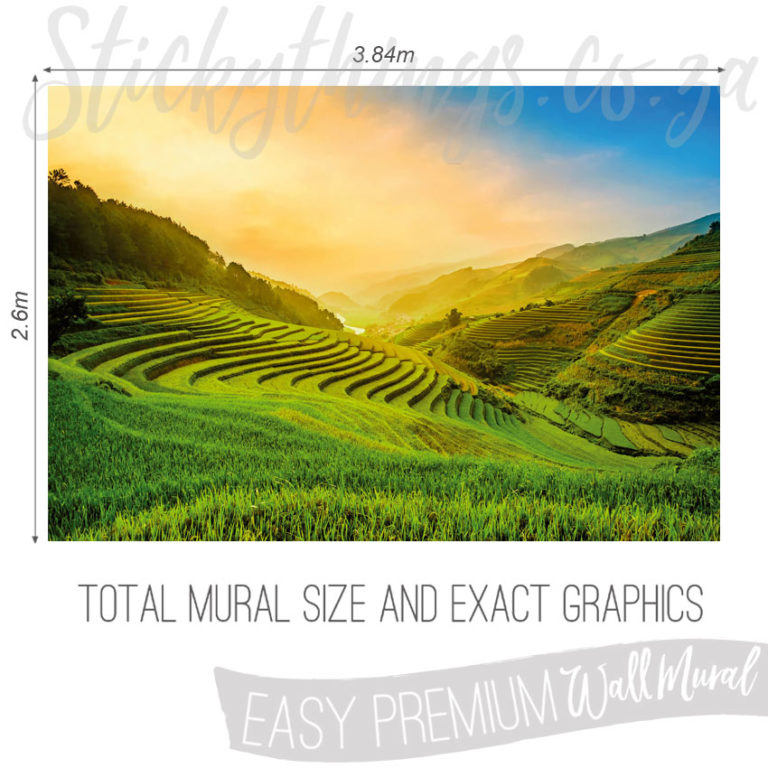 Size and Exact Graphics of Rice Mountains Wallpaper Mural