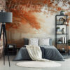 Autumn Trees Wallpaper Mural on a bedroom wall