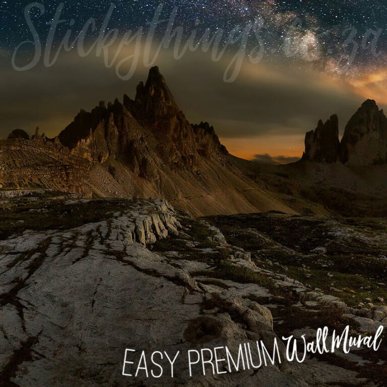 A close up shot of Dolomites Under Milky Way Galaxy Wall Mural