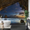 Natural Stone Formations Wall Mural on a bathroom wall