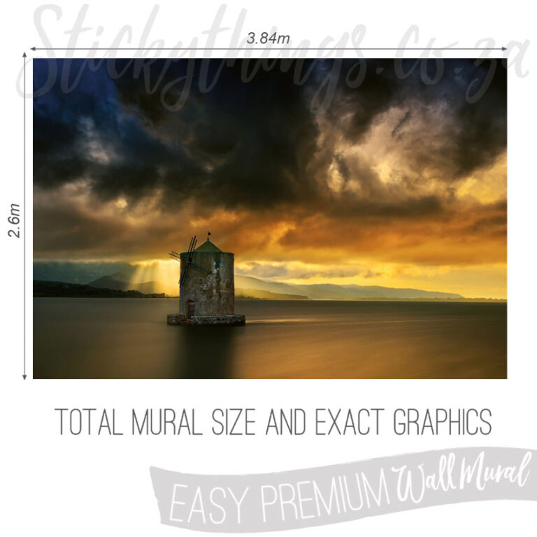 Size and Exact Graphics of Old Windmill Wall Mural