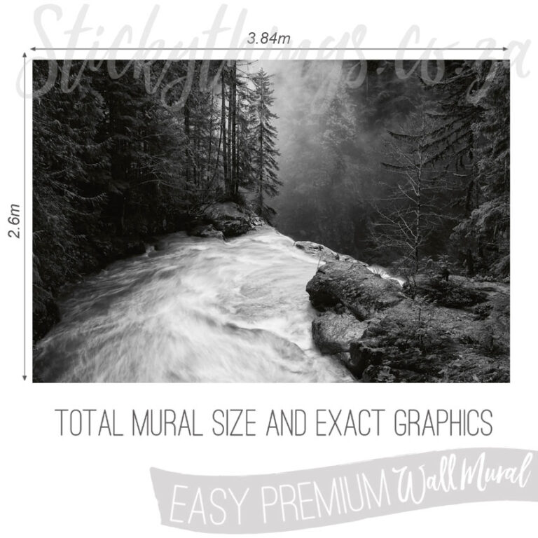 Size and Exact Graphics Of Over The Waterfall Wall Mural