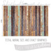 Size and Exact Graphics of Rustic Plank Panel Wallpaper Mural