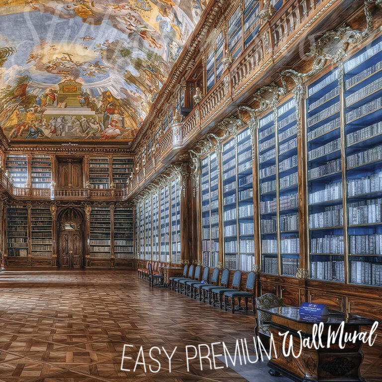 A photo of the Baroque Library Hall Wallpaper Art