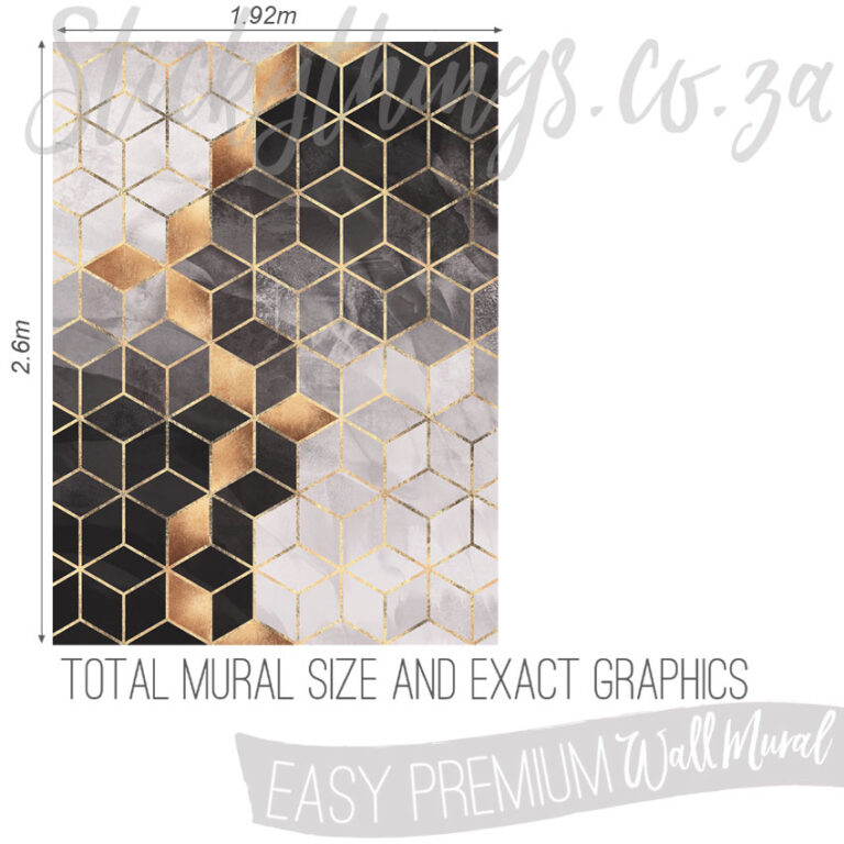Size and Exact Graphics of Cubes Wall Mural